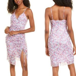 BCBG Floral Ruched Mini Dress Sz 8 NWT